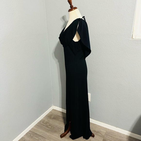 Zara Bloggers Fav Black Prom Elegant Open Back Fluid Neck Knit Maxi Dress Sz L - Picture 5 of 15